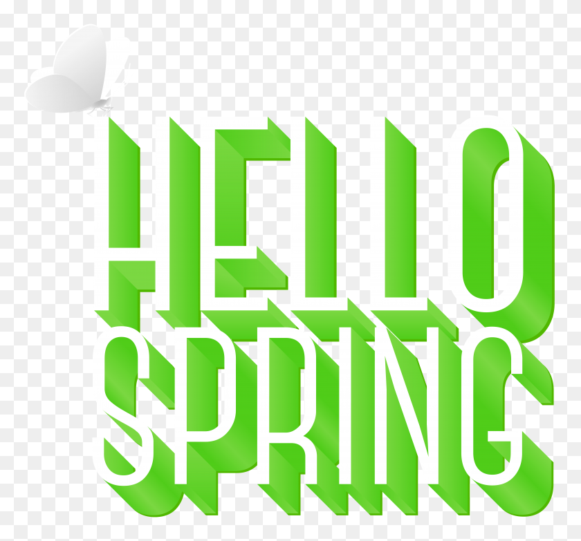8000x7422 Hello Spring Png Clip - Spring Border Clipart