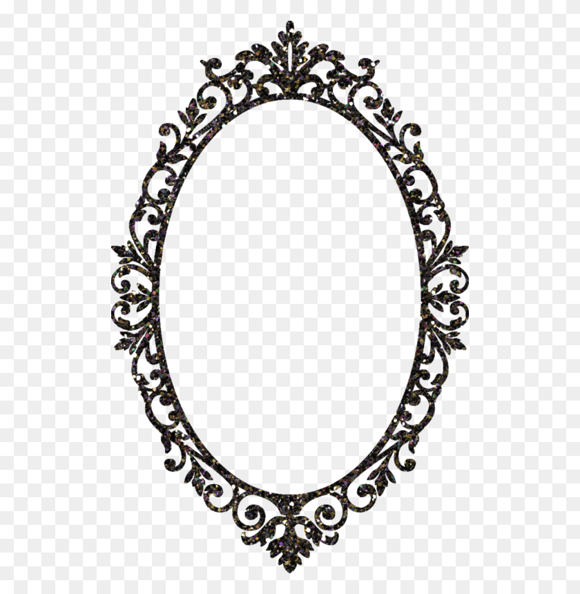 518x800 Helly Forever Scroll Frame Cute Craft Frame - Mirror Clipart Black And White