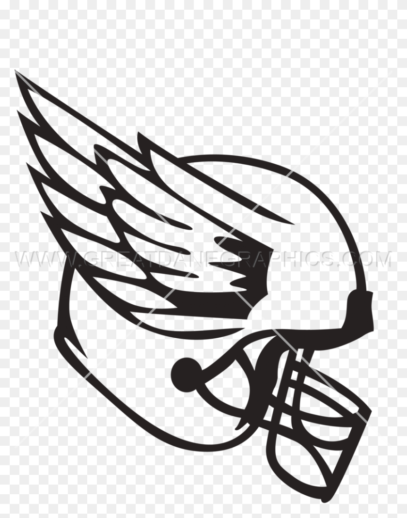 825x1068 Helmet With Bird Wings Production Ready Artwork For T Shirt Printing - Bird Wings PNG