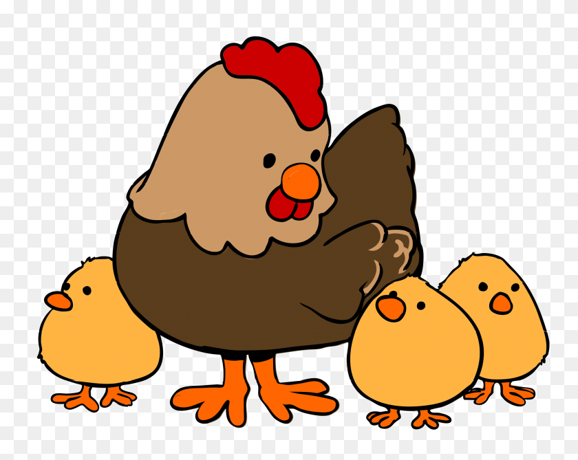 2000x1562 Gallina Y Pollitos De Dibujos Animados - Pollo De Dibujos Animados Png