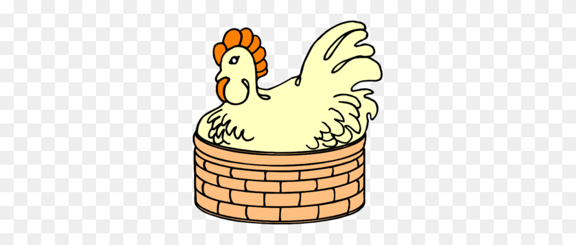 277x297 Hen In Basket Clip Art - Poultry Clipart