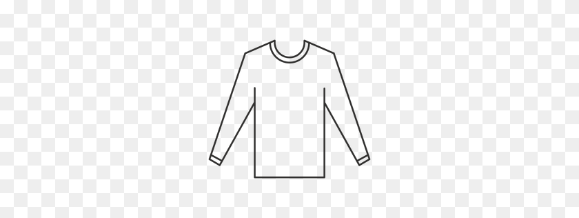 256x256 Henley Long Sleeve T Shirt Stroke - Shirt Template PNG