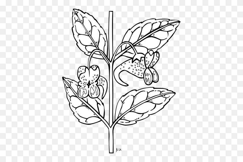 409x500 Herb Branch - Herbs Clipart Black And White