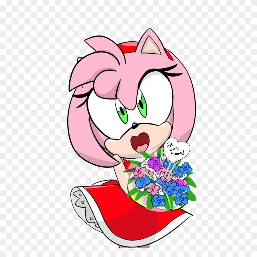 1500x1500 Here's An Amy With A Bouquet If You Need It! Sonicthehedgehog - Feel Better Soon Clipart