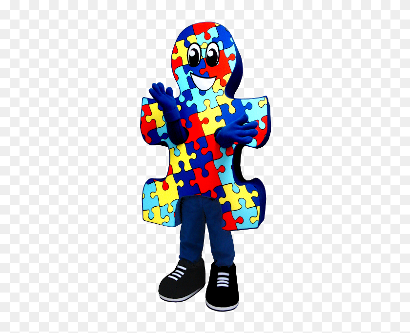 300x623 Here's The Puzzle Piece Mascot We Made For Families For Autism - Autism Puzzle Piece PNG