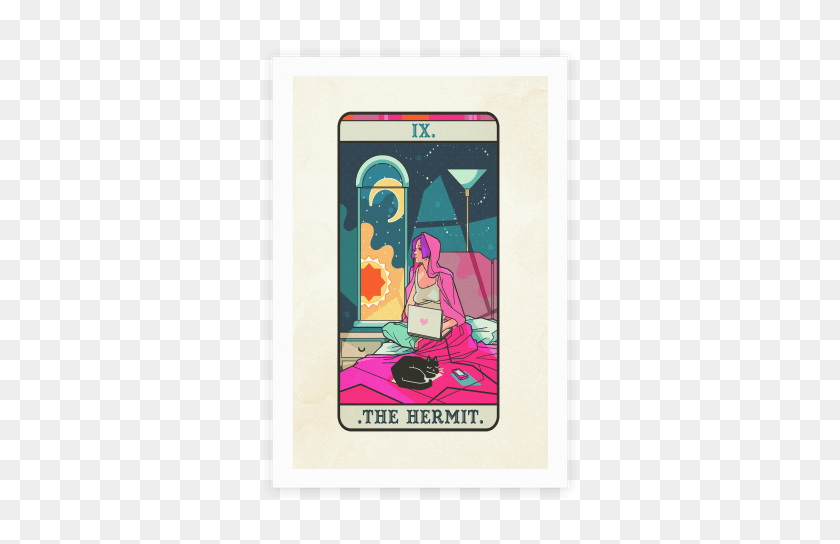 484x484 Hermit Tarot Card Poster Tarot Cards, Modern And Lights - Tarot Card PNG