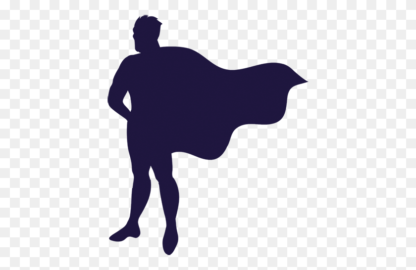 406x486 Heroes And Hormones From Screen Slave To Super Hero - Superhero Silhouette PNG