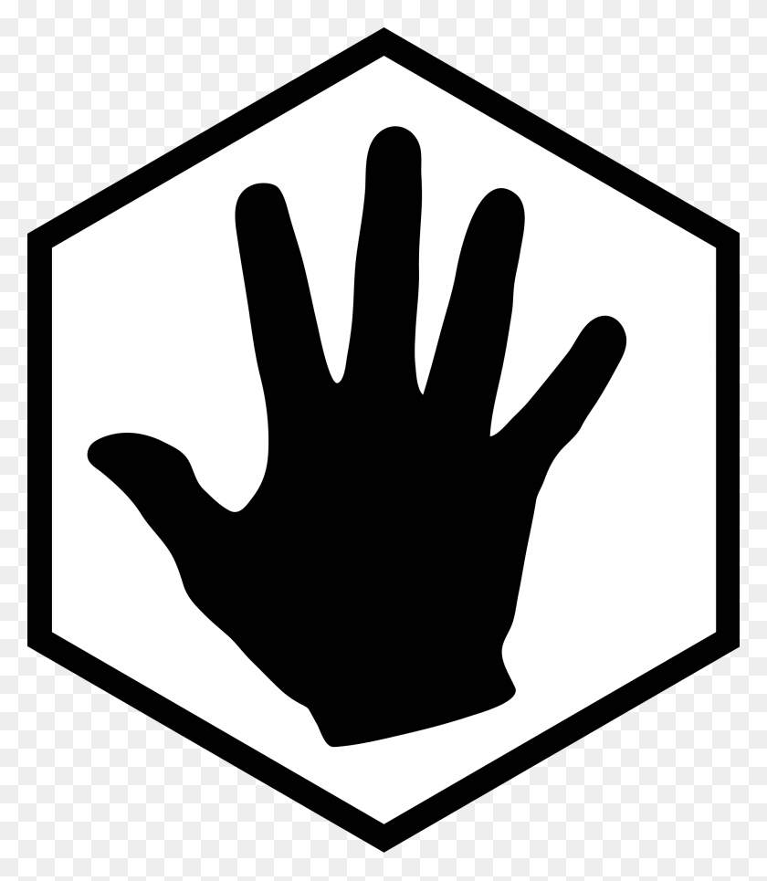 2000x2322 Hex Icon With Hand White - Open Hand PNG