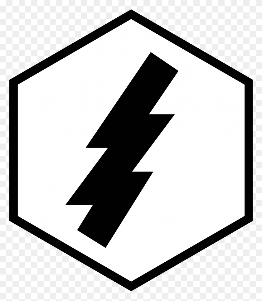 2000x2322 Hex Icon With Lightning White - White Lightning PNG