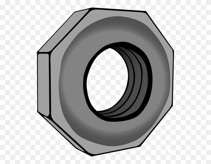 546x596 Hex Nut Clip Art Free Vector - Nut Clipart Black And White