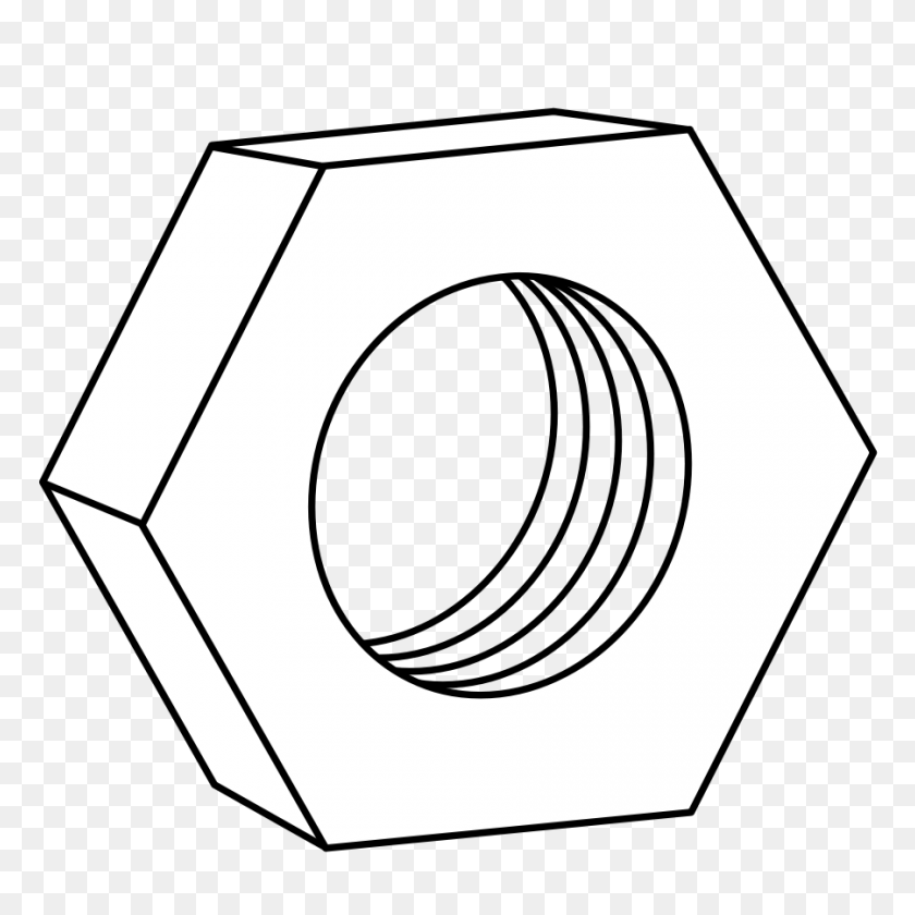 900x900 Hex Nut For Bolts Png Clip Arts For Web - Nut PNG