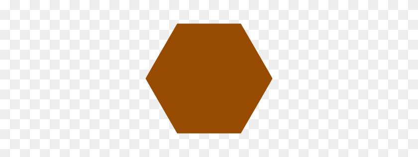 256x256 Hexagon Clipart Brown - Hexagon PNG