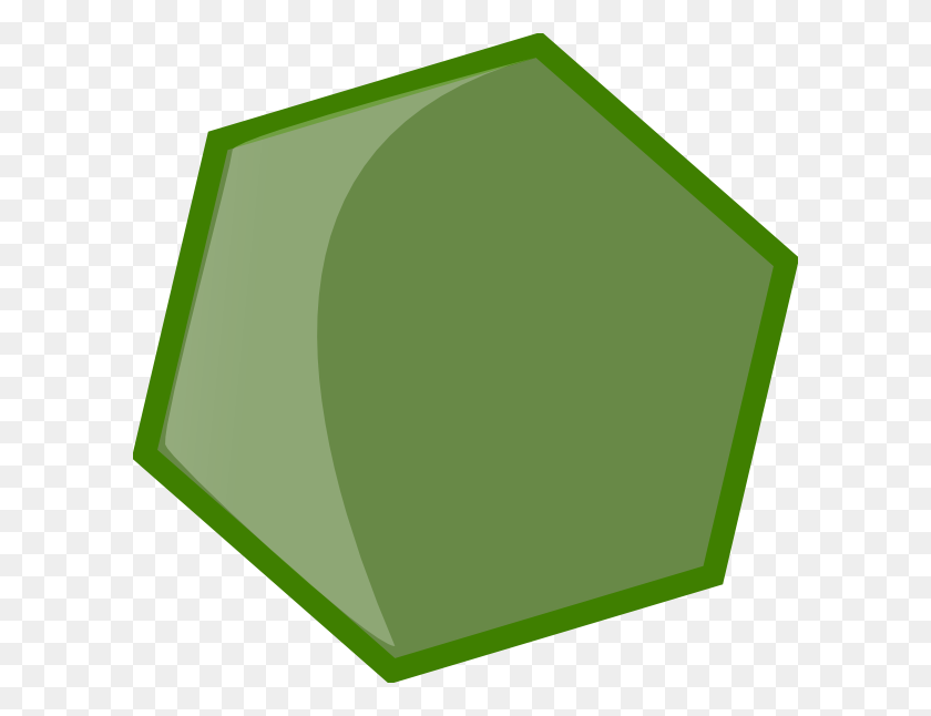600x586 Hexagon Green Clip Art - Hexagon Clipart