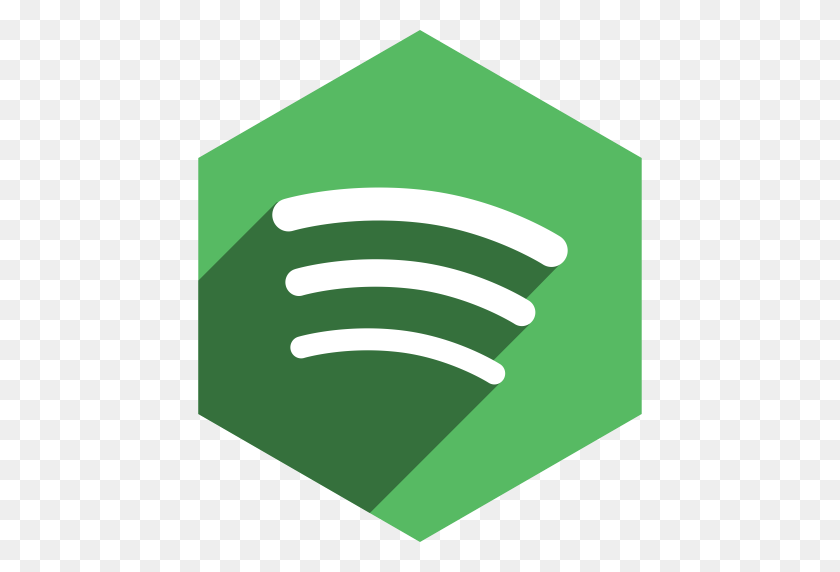 512x512 Hexagon, Media, Shadow, Social, Spotify Icon - Spotify PNG Logo