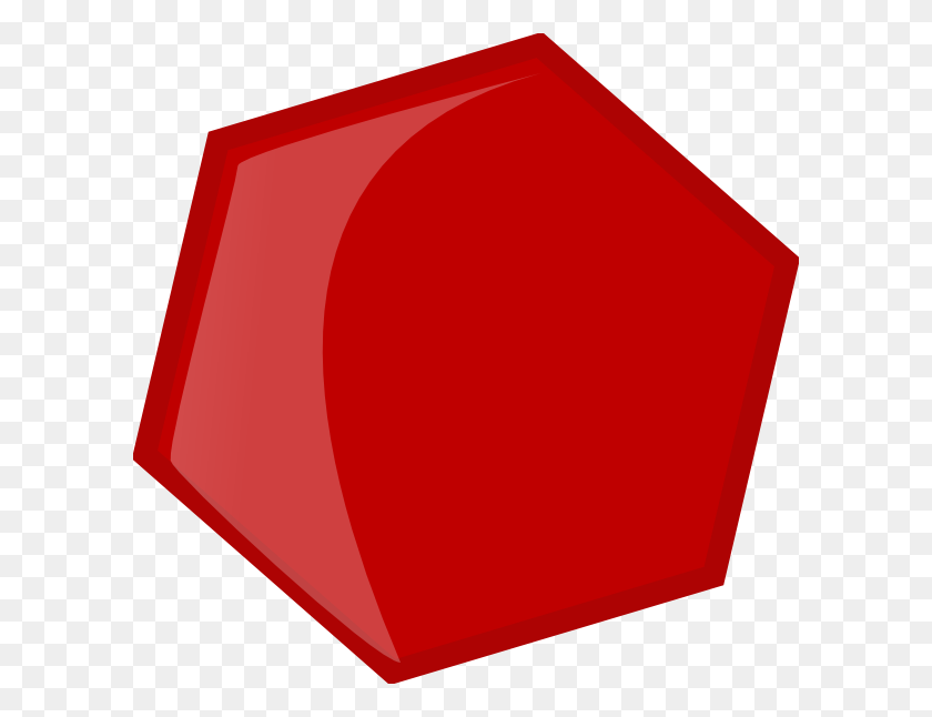600x586 Hexagon Red Clip Art - Hexagon Clipart