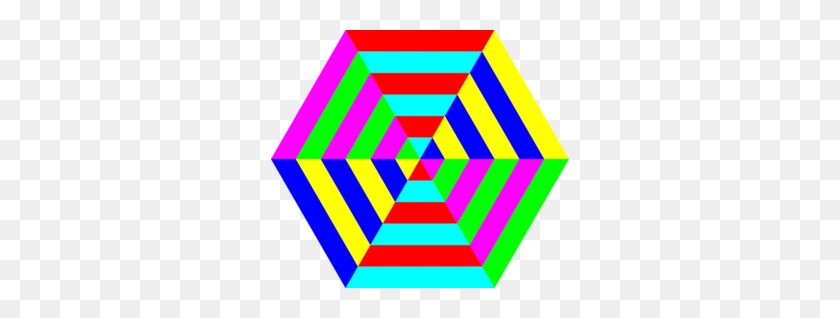 298x258 Hexagon Triangle Rainbow Png, Clip Art For Web - Rainbow PNG