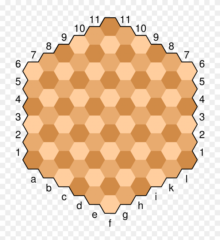 2000x2192 Hexagonal Chess Board - Hex Pattern PNG