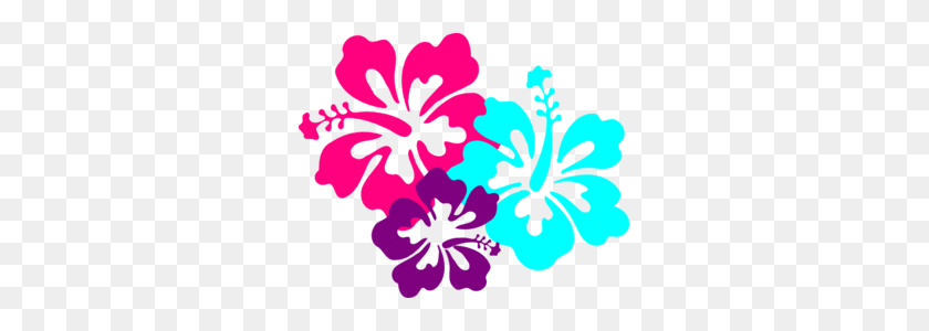 299x240 Hibiscus Clip Art For A Luau Love These! Hibiscus - Tropical Border PNG