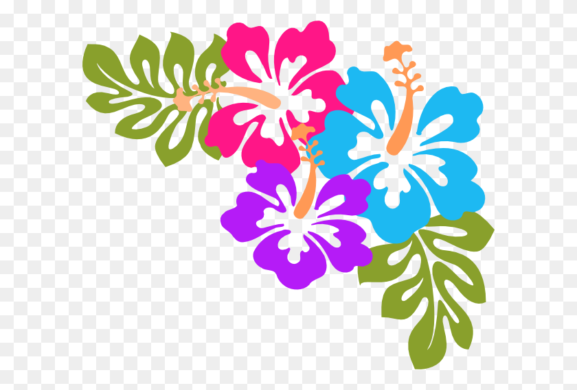 600x509 Hibiscus Drawings Clip Art Free Vector Images Graphics - Luau Party Clipart