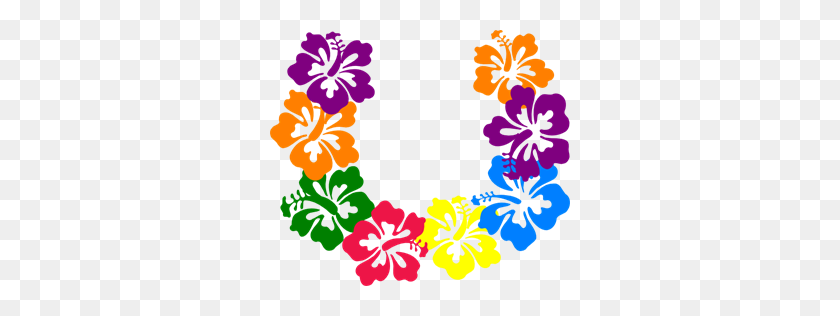 300x256 Hibiscus Flowers Lei Png Clip Arts For Web - Hawaiian Flower PNG