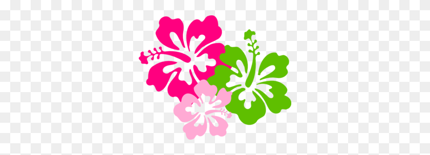 298x243 Hibiscus Pink Green Clip Art - Pineapple Clipart Free