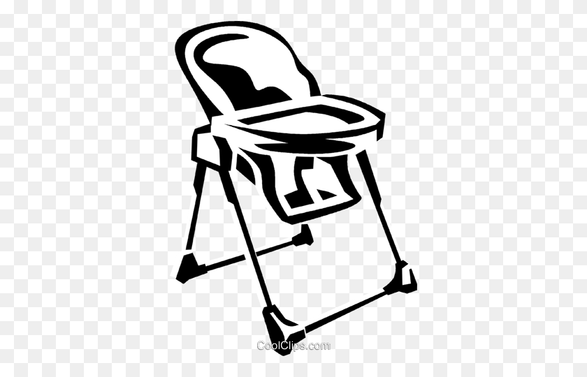 354x480 High Chair Royalty Free Vector Clip Art Illustration - Chair Clipart Black And White