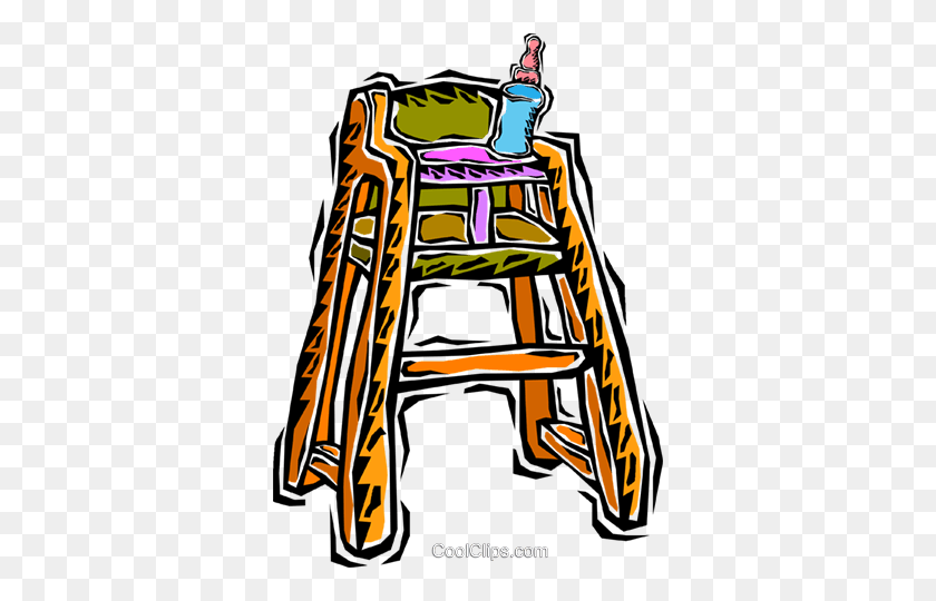 350x480 High Chair Royalty Free Vector Clip Art Illustration - High Chair Clipart