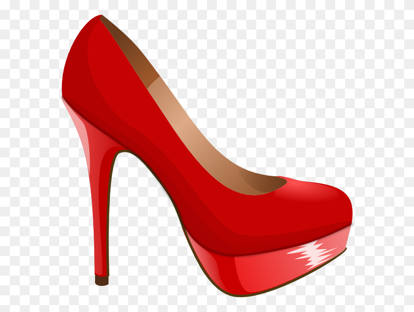 600x574 High Heel Red High Heel Clip Art - Red Shoes Clipart