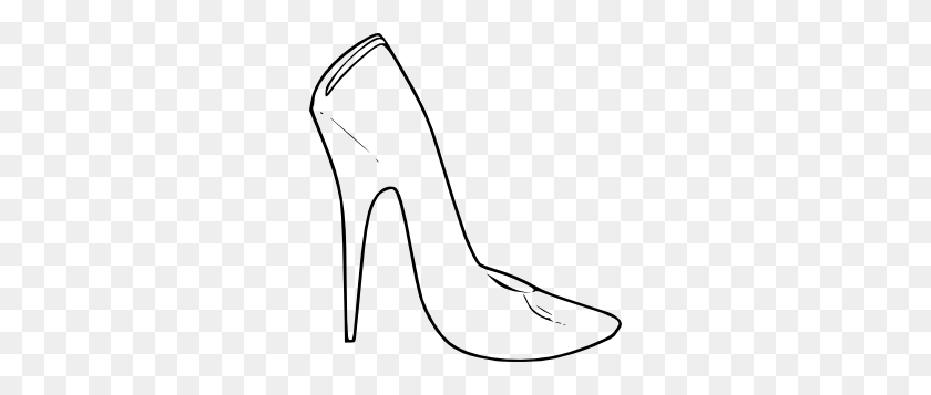 282x297 Туфли На Высоком Каблуке Женская Мода Картинки - Тапочки Клипарт Черно-Белые