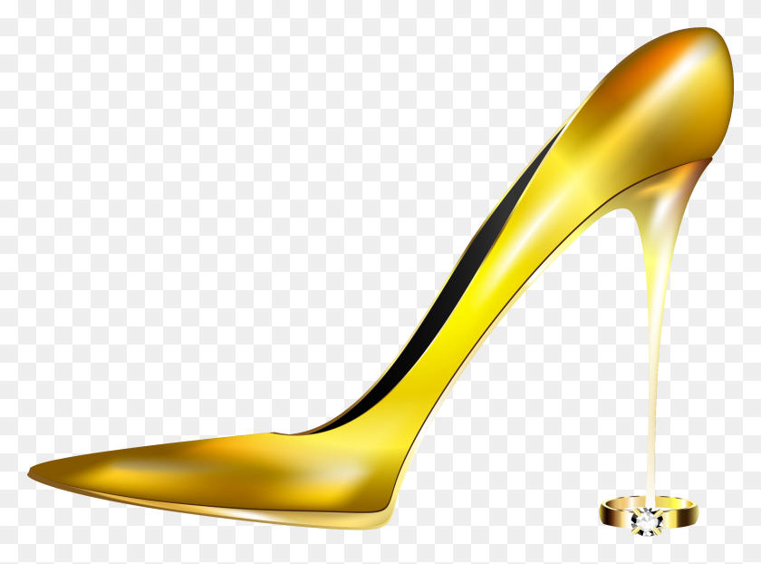 2325x1677 High Heeled Footwear Shoe Gold - High Heels PNG
