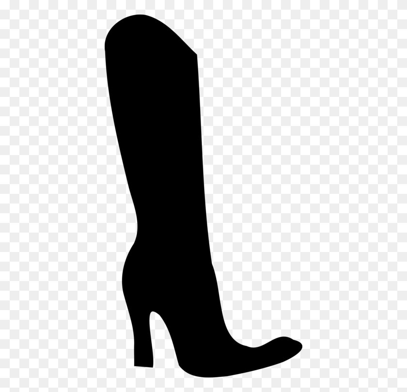 408x749 High Heeled Shoe Cowboy Boot - Boots Clipart Black And White