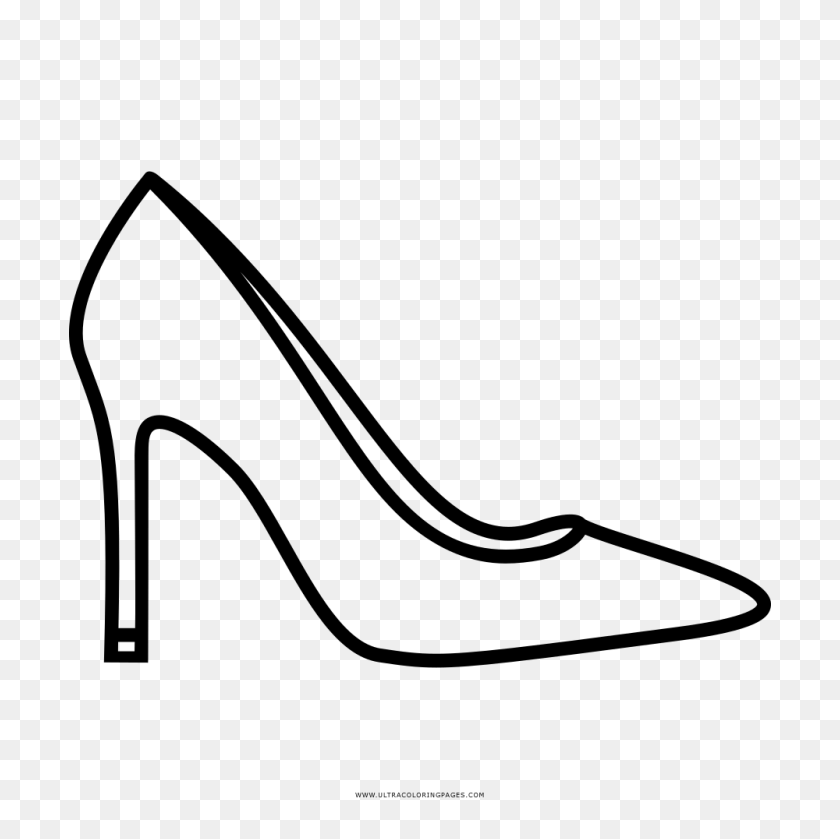 1000x1000 High Heeled Shoe Drawing Coloring Book Clip Art - High Heel Shoe Clipart