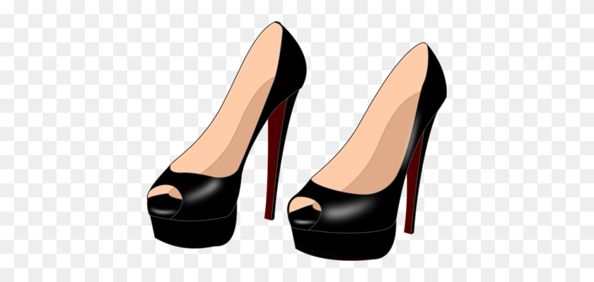 425x340 High Heeled Shoe Footwear Clip Art Women Stiletto Heel Free - Shoe Clipart PNG