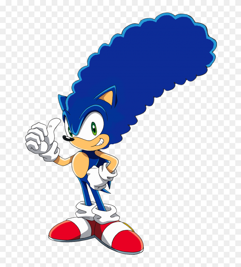 2678x3000 High Quality Image Of Sonic With Marge Simpsons Hair - Marge Simpson PNG