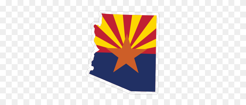 300x300 High Quality Us State Stickers Car Decals All States Territories - Arizona State Clipart