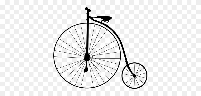 393x340 High Wheel Bicycle, Bike Vectorgrafik Craft - Bike Wheel Clipart