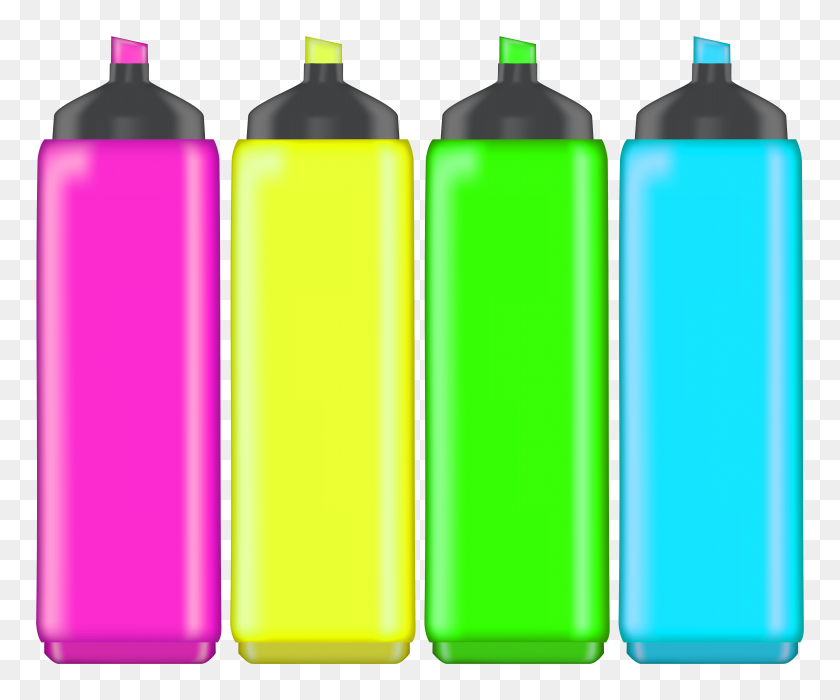 8000x6570 Highlight Markers Png Clip Art - Plastic Bottle Clipart