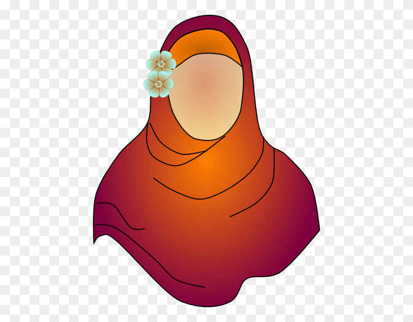 462x595 Hijab Clipart Group With Items - Clay Clipart