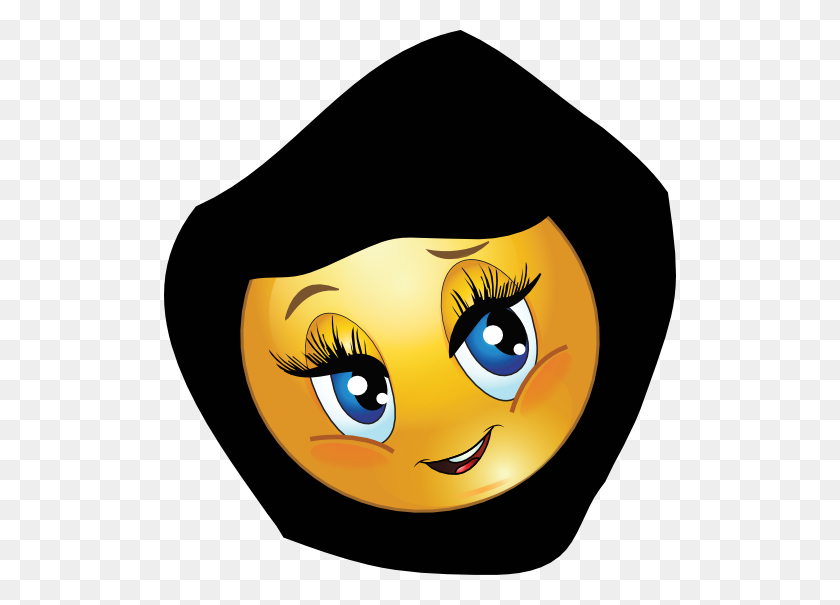 512x545 Hijab Smiley Emoticon Clip Art - Hijab Clipart
