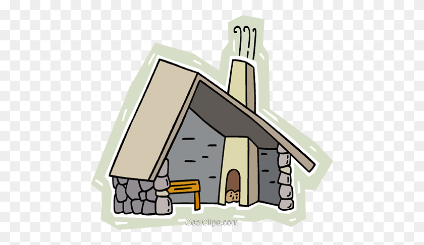 480x426 Hiker's Rest Lodge Royalty Free Vector Clip Art Illustration - Lodge Clipart