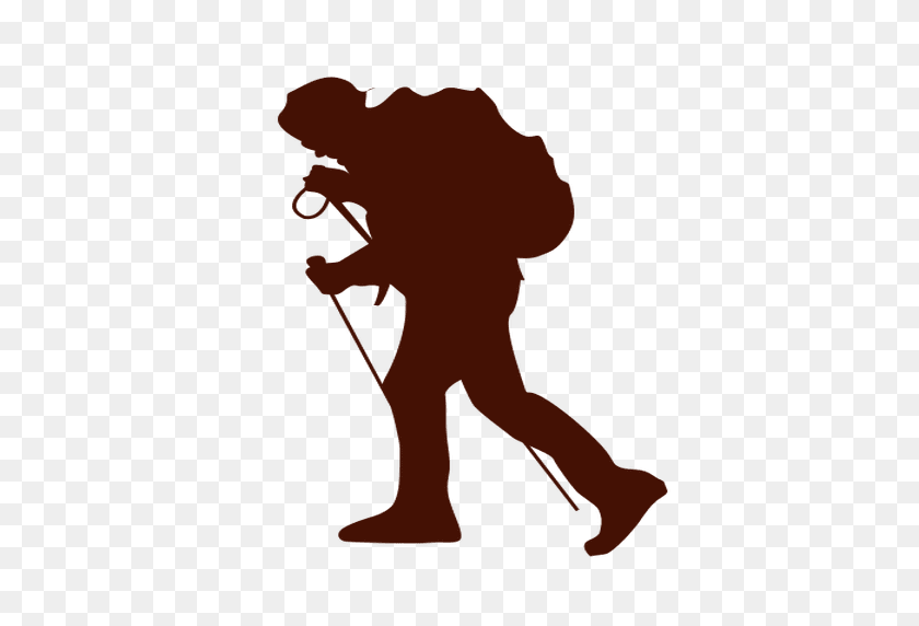 512x512 Hiking Silhouette Clip Art - Hiking PNG