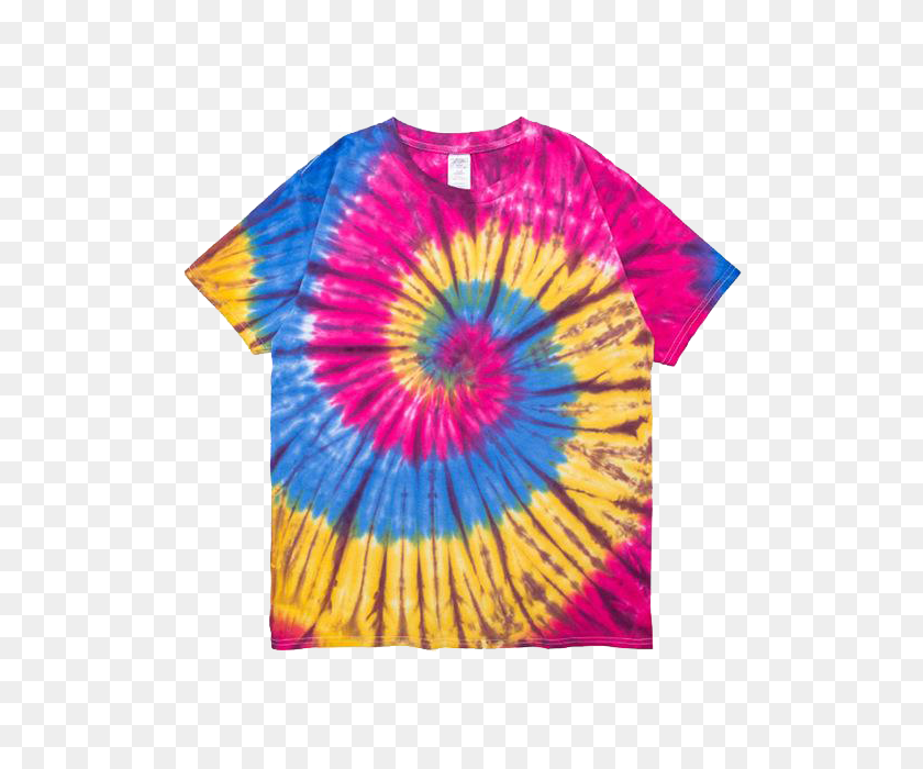 640x640 Hippie Rainbow Spiral Tie Dye Print Tee - Tie Dye PNG