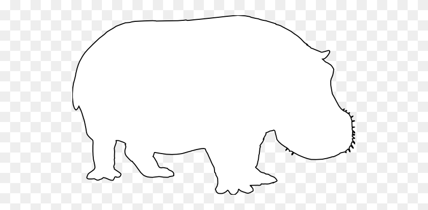 555x353 Hippo Clipart Black And White - Stuffed Animal Clipart Black And White
