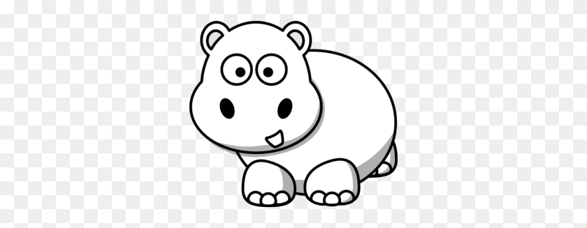 298x267 Hippo Clipart Black And White - Groundhog Clipart Black And White