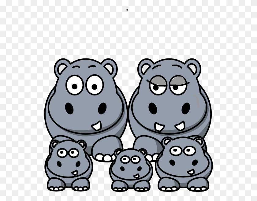 552x597 Hippo Family Clip Arts Download - Family Photo Clipart