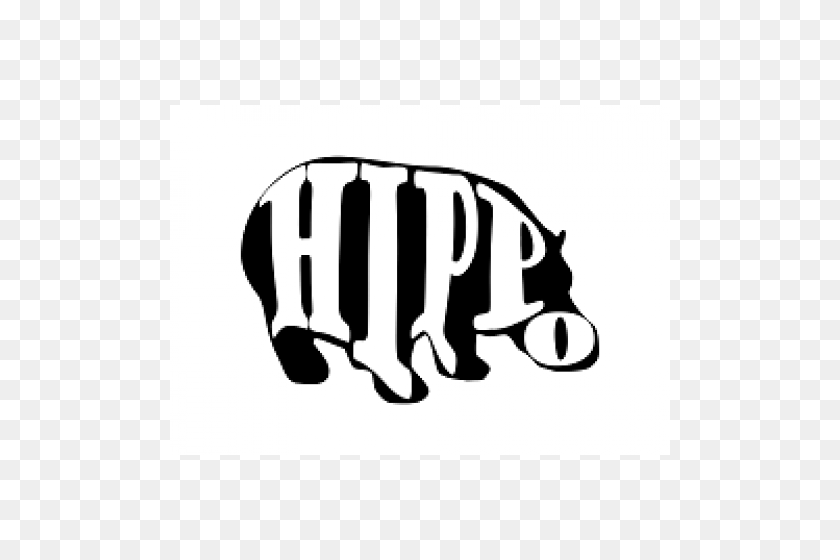 500x500 Hippo Silhouette - Book Silhouette PNG