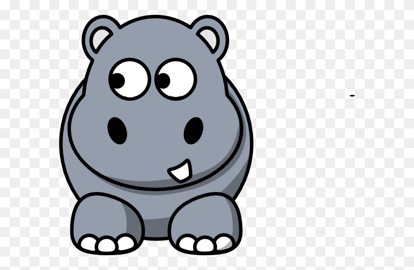 600x487 Hippopotamus Cartoon Drawing Clip Art - Hippopotamus Clipart Black And White