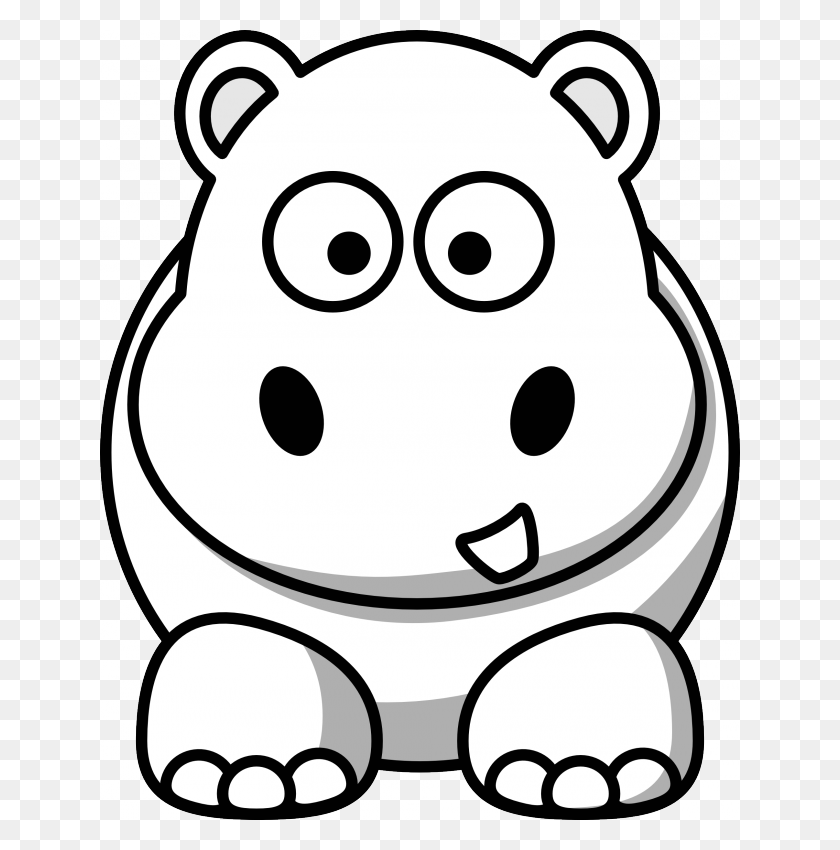 640x790 Hippopotamus Clipart Angry - Angry Clipart Black And White