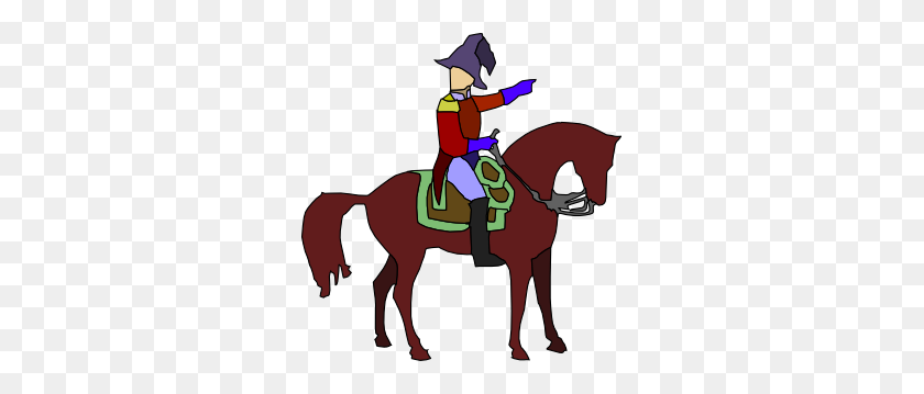 291x299 Historic Soldier On A Horse Clip Art - Riding Horse Clipart