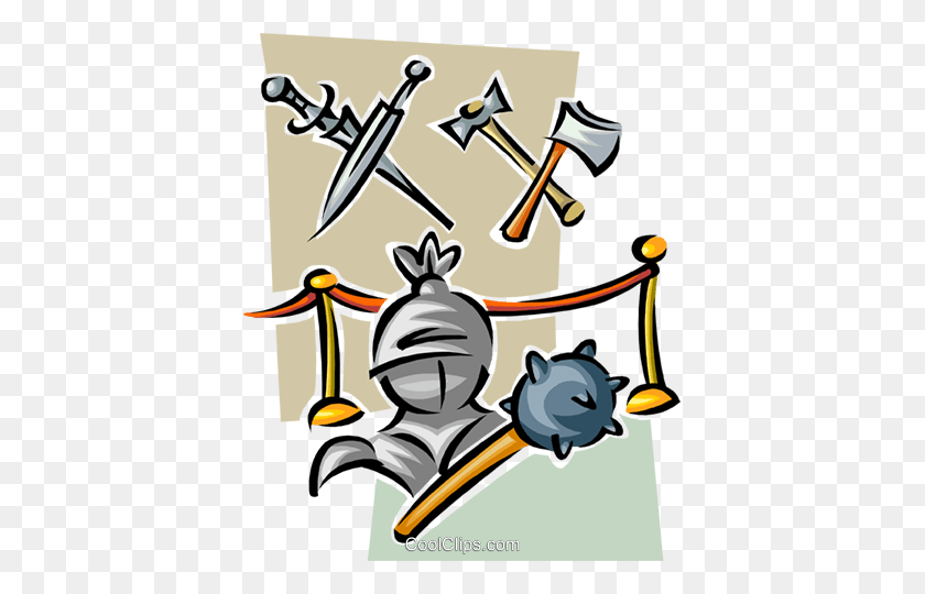 397x480 Historic Weapons Royalty Free Vector Clip Art Illustration - Weapons Clipart